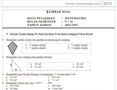 Download Soal Matematika Kelas 5 SD Semester 2 Genap - Vionetpalu.com
