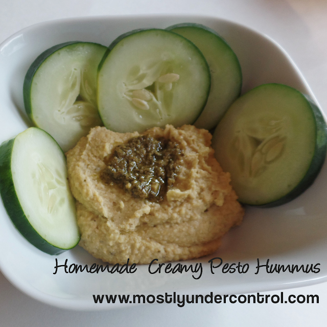 Creamy Homemade Pesto Hummus Mostly Under Control