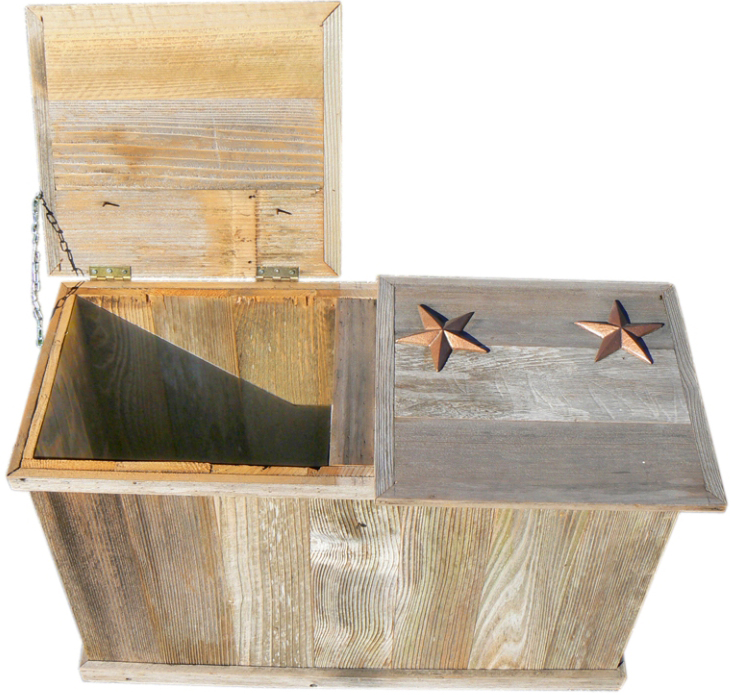 Outdoor Kitchen Rustic Outdoor Double Trash or Recycling Bin