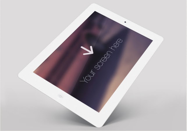 Angled White iPad Free PSD Angled White iPad Free PSD