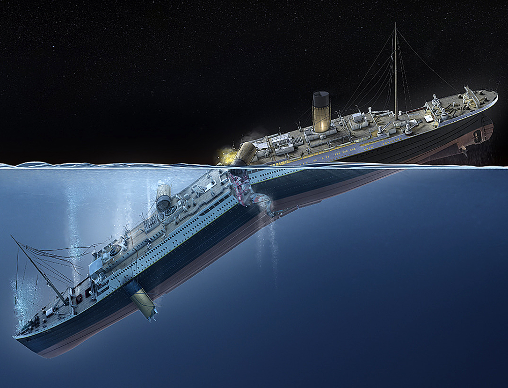 Rms Titanic Sinking At 2 18 Am Breaking In Half Minecraft