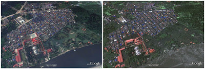 Google เผยภาพถ่ายดาวเทียมเปรียบเทียบก่อนหลัง น้ำท่วมกรุงเทพ