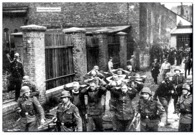 Captured Polish postal workers escorted  SS Heimwehr  Danzig