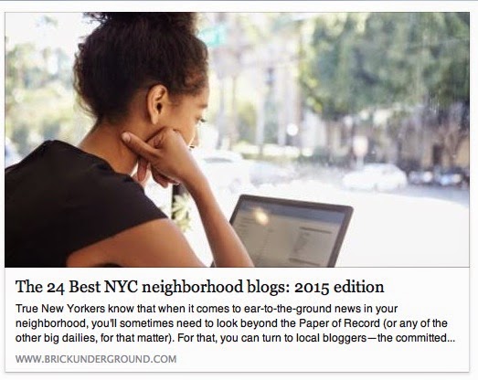Named one of the best NYC Neighborhood blogs in 2015