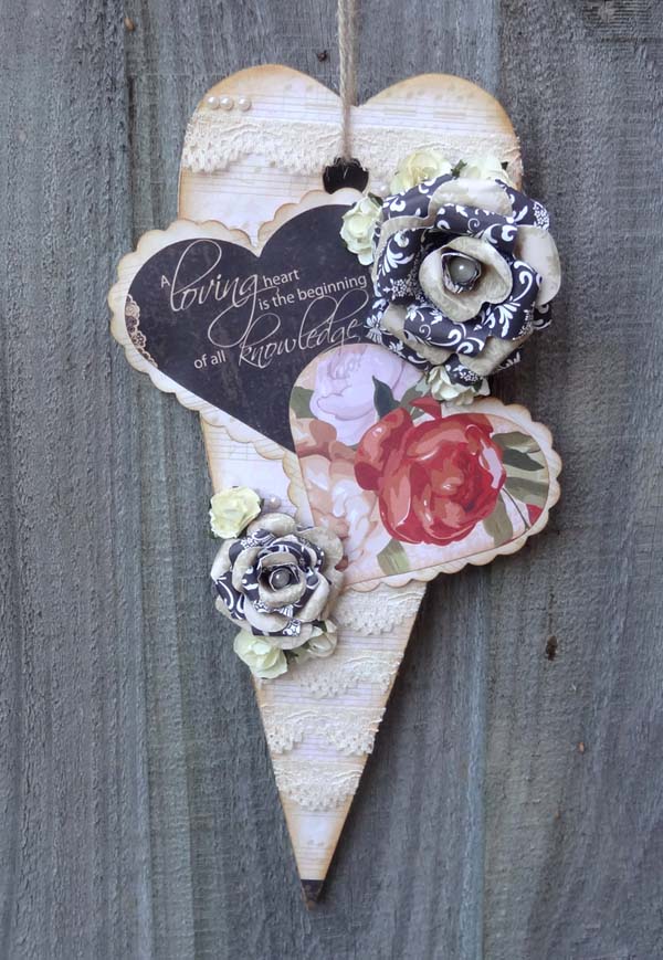 Flutterby Crafts Decorated Wooden Hearts