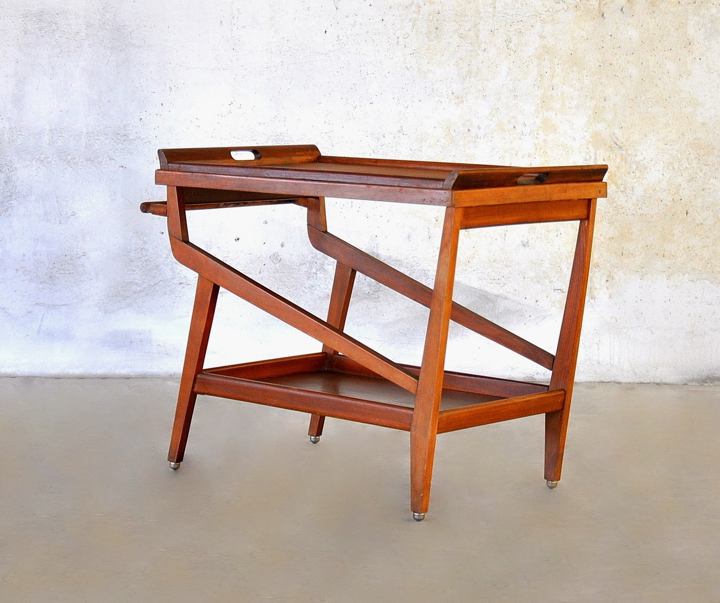 SELECT MODERN Danish Modern Rolling Bar Serving Cart or Tray Table