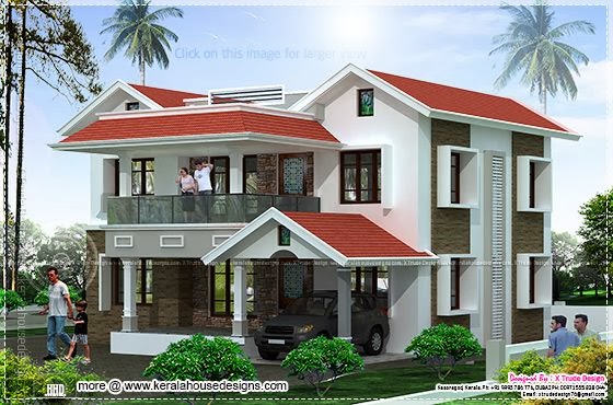 2344 sq-ft house elevation