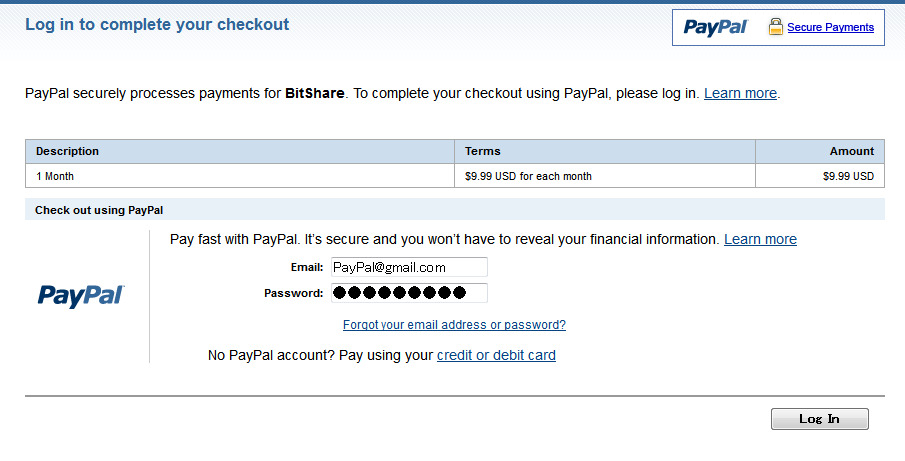 paypal pay log securely quickly payment