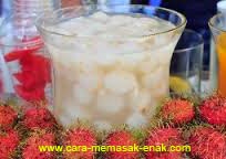 resep praktis (mudah) minuman segar manisan rambutan enak, lezat