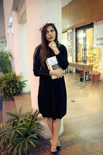 fashion, winter outfit, LBD, sweater dress, flash tattoo, floral headband, how to style sweater dress, cheap sweater dress indian online, delhi blogger, delhi fashion blogger, indian blogger, indian fashion blogger, beauty , fashion,beauty and fashion,beauty blog, fashion blog , indian beauty blog,indian fashion blog, beauty and fashion blog, indian beauty and fashion blog, indian bloggers, indian beauty bloggers, indian fashion bloggers,indian bloggers online, top 10 indian bloggers, top indian bloggers,top 10 fashion bloggers, indian bloggers on blogspot,home remedies, how to