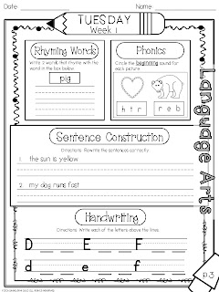 Worksheets Daily Morning Work 1st Grade 1st grade fantabulous randomness and a morning work packet