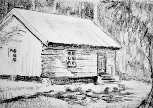 rmwillustration: Drawing: Cabin in the Woods