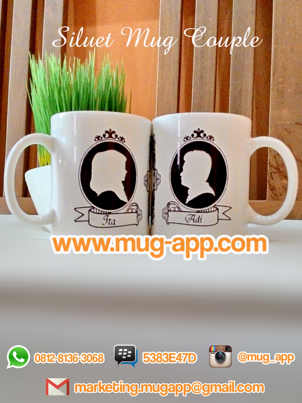 Mug Desain Siluet Wedding Mug dan Souvenir Promosi