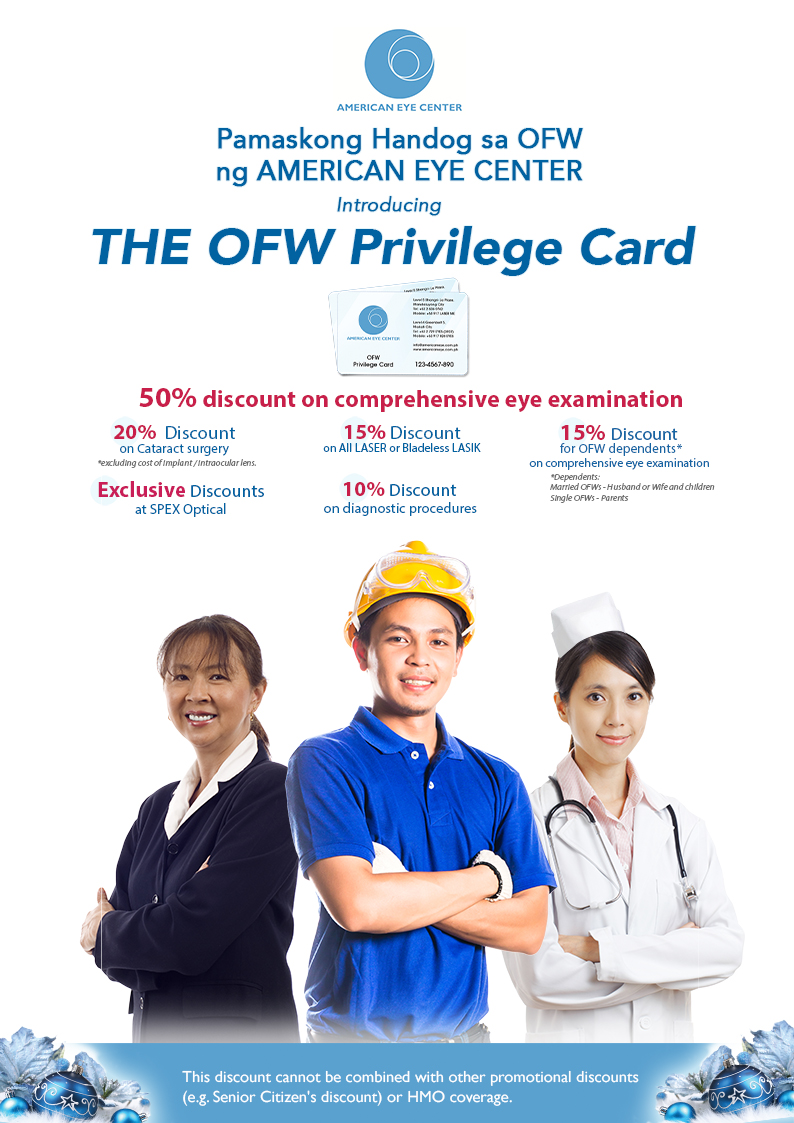 American Eye Center OFW Privilege Card American Eye Center OFW Privilege Card
