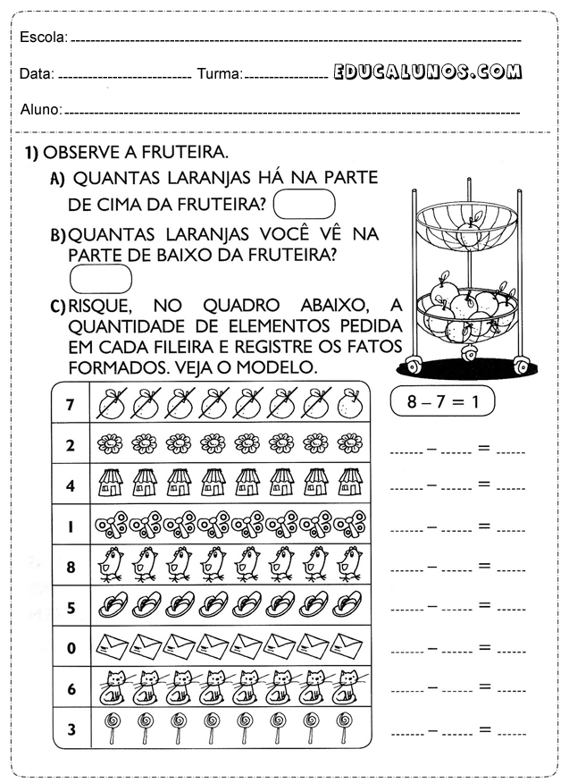 Continhas de subtração