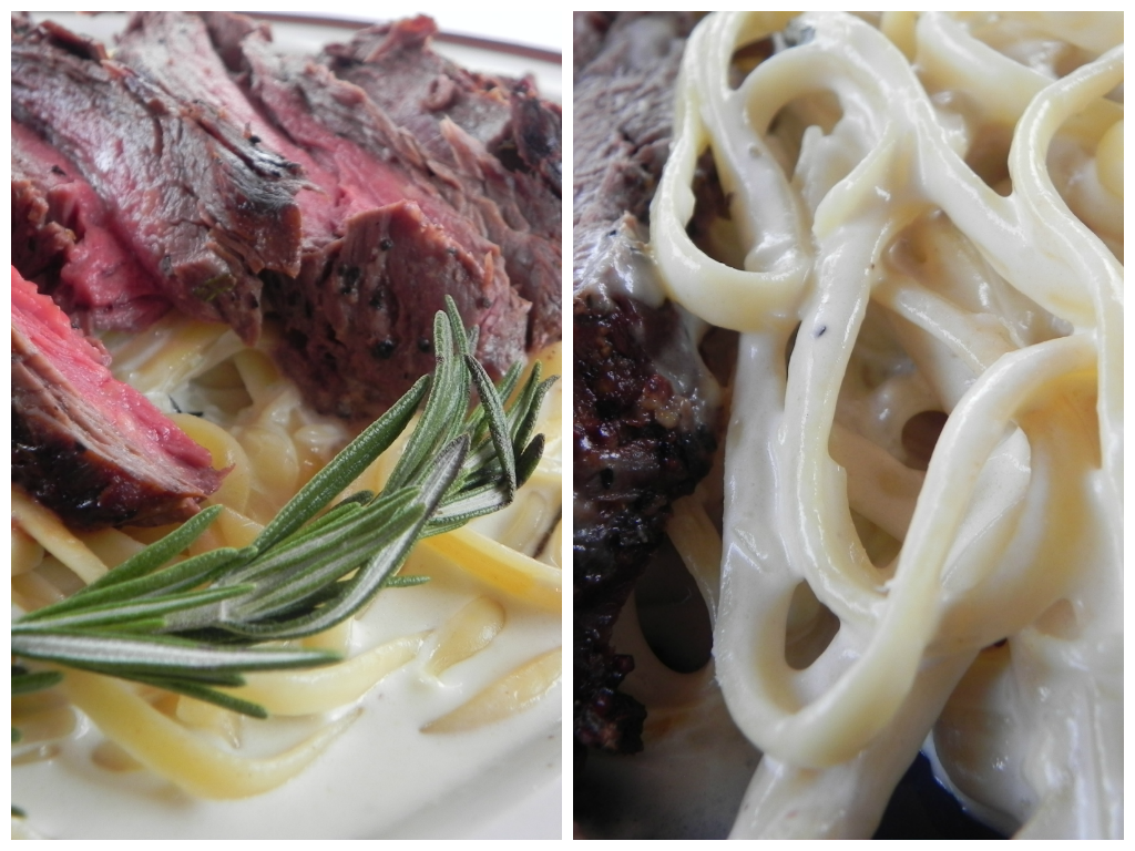 Yates Yummies Decadent Pasta with Rosemary Beef Tenderloin