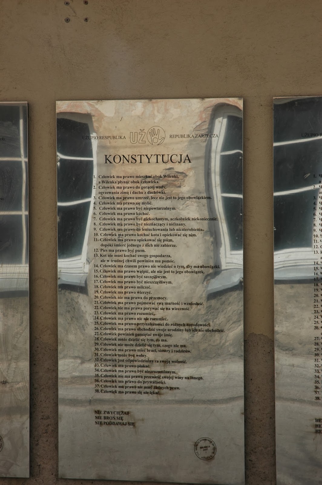 Konstytucja Republiki Zarzecza - Użupio Republika Użupio