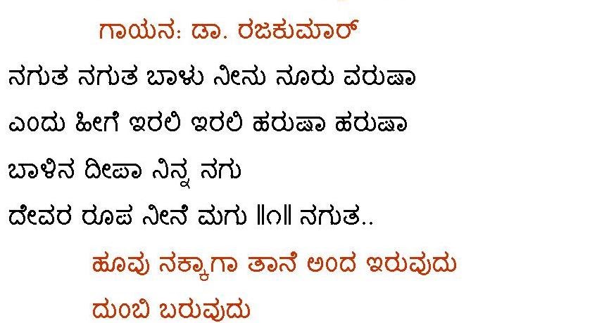 Kannada Madhura Geetegalu Nagutha Nagutha Balu Neenu Nooru Varusha Film Parasuram kannada madhura geetegalu blogger