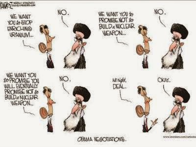 Cartoon of Obama and Khomeini