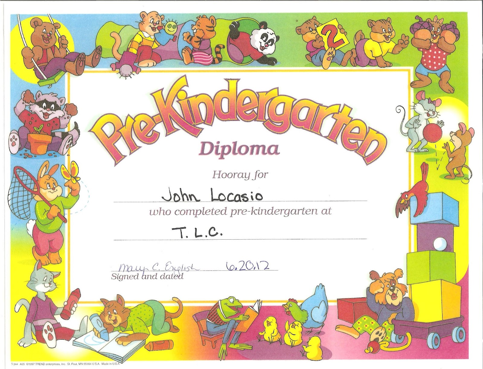 pre k graduation certificate