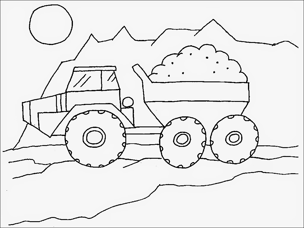 Dump Truck Coloring Pages Printable | Realistic Coloring Pages
