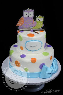 owl baby shower cake
