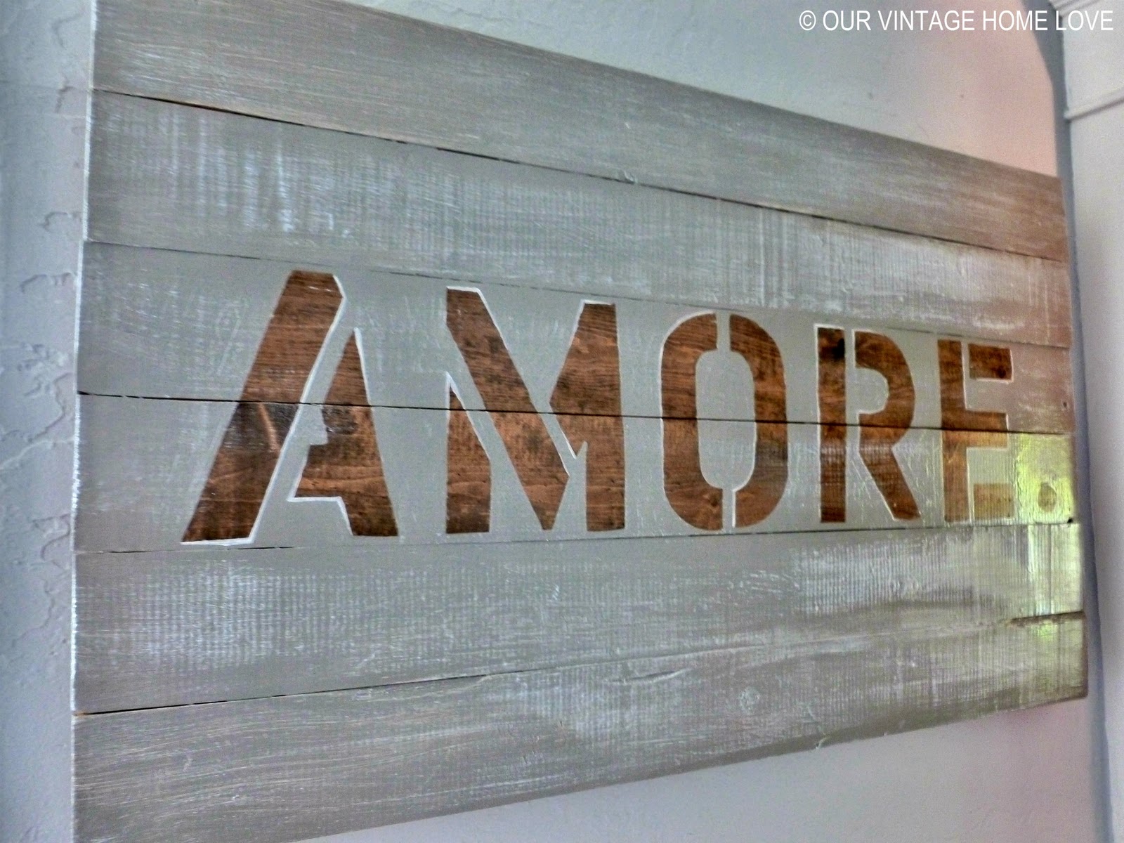 vintage home love Amore Sign