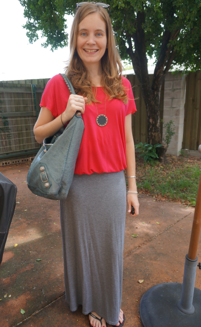 Away From Blue  Aussie Mum Style, Away From The Blue Jeans Rut: Louis  Vuitton Neverfull, Grey Tees and Printed Maxi Skirts: SAHM Style