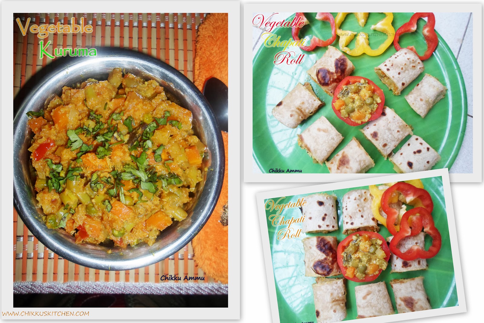 Chikkus Kitchen Vegeteble Kurma / Mixed Vegetable Kurma / Chapati Kurma