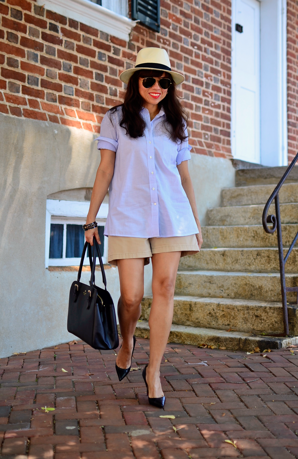 Khaki Shorts With Basics MY SMALL WARDROBE