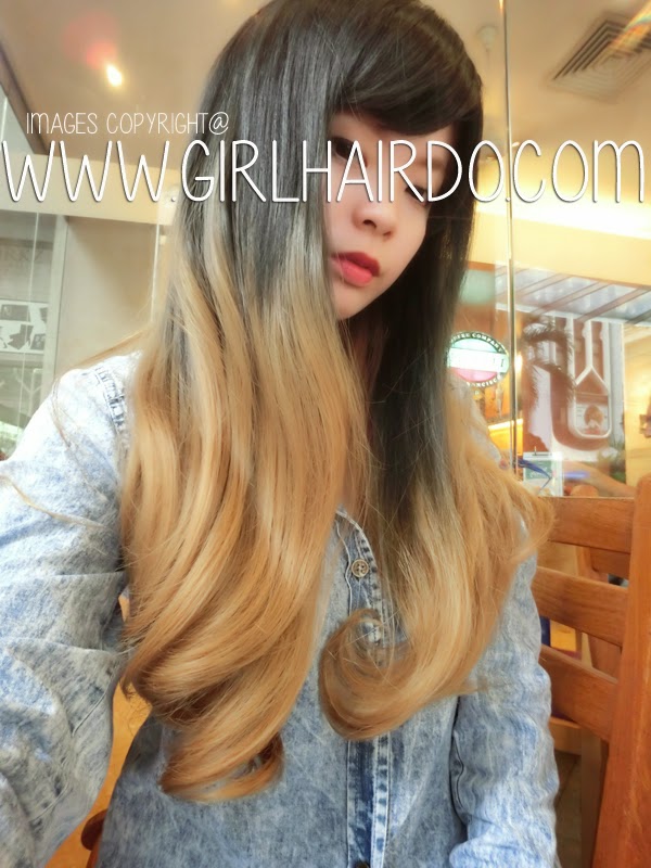 Ombre Ash Black Ombre Golden Brown Premium Full Wig