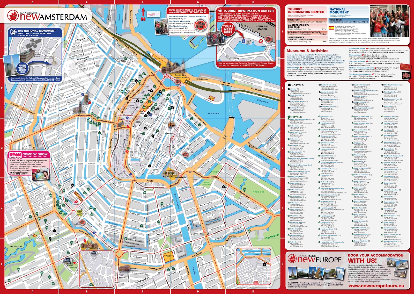 Map of Amsterdam, The Netherlands