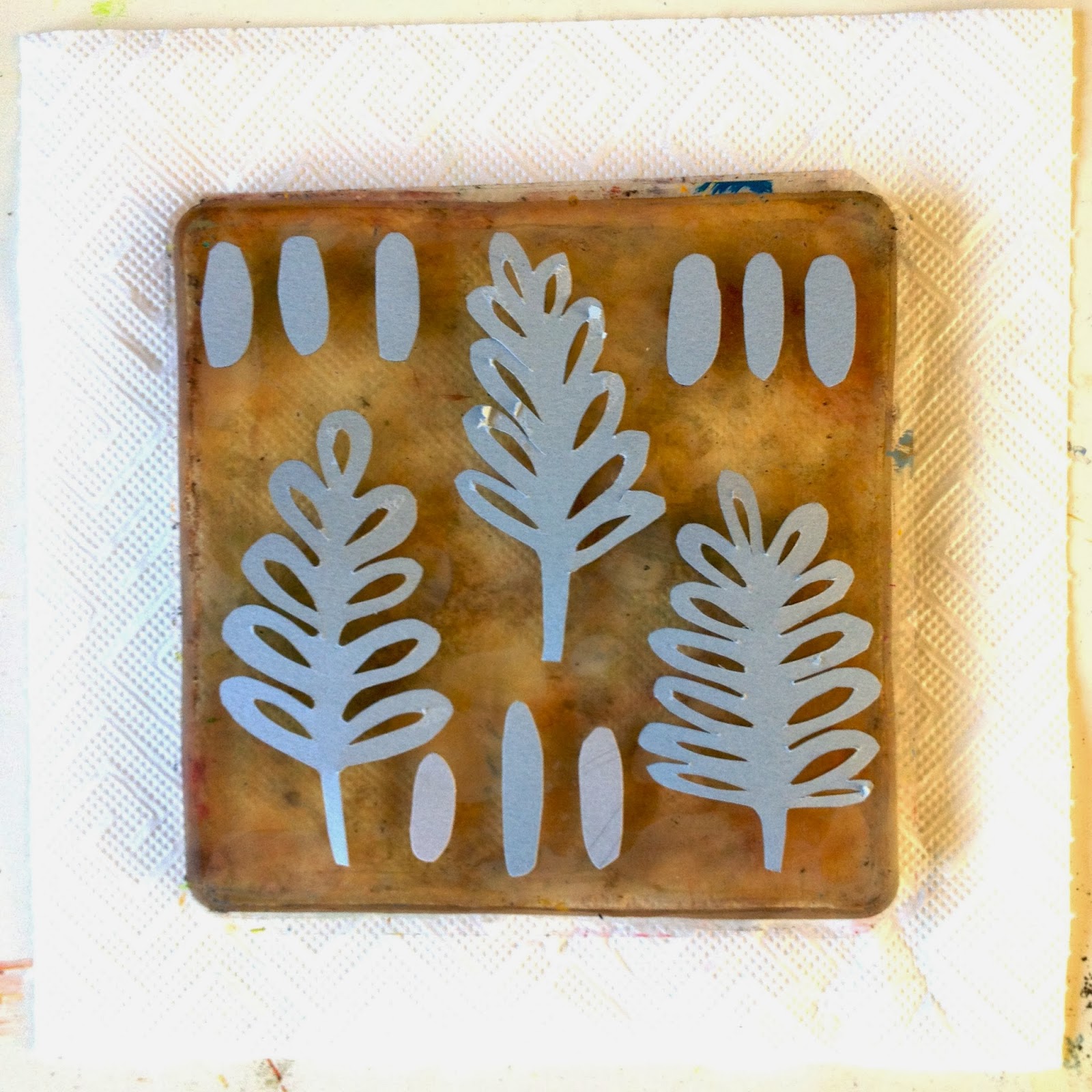 Printed plates, Stencil printing, Gelli plate printing