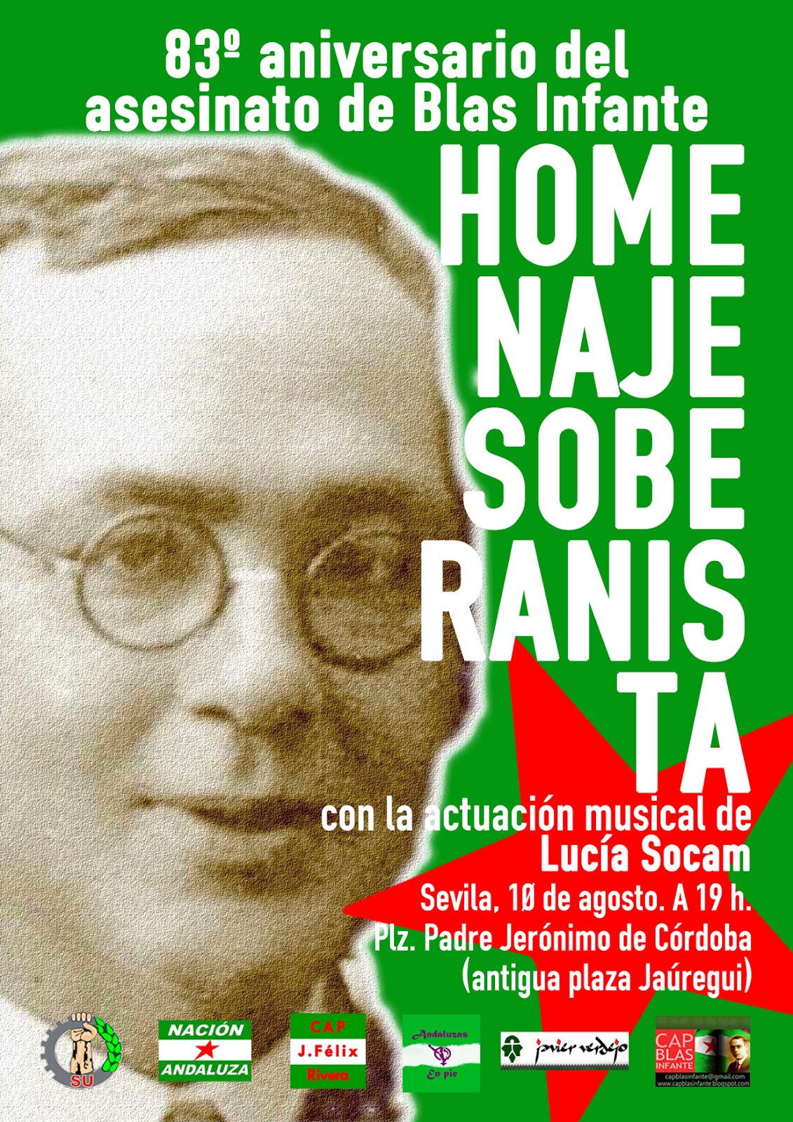 Homenaje soberanista a Blas Infante en el 83º aniversario de su asesinato