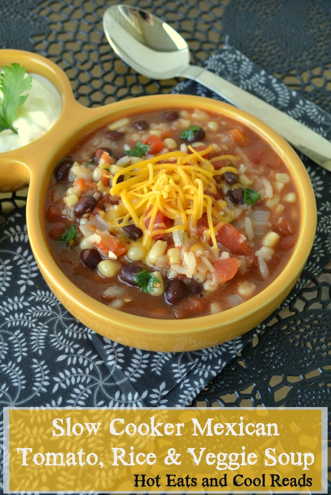 Hot Eats and Cool Reads Slow Cooker Mexican Tomato, Rice and Veggie