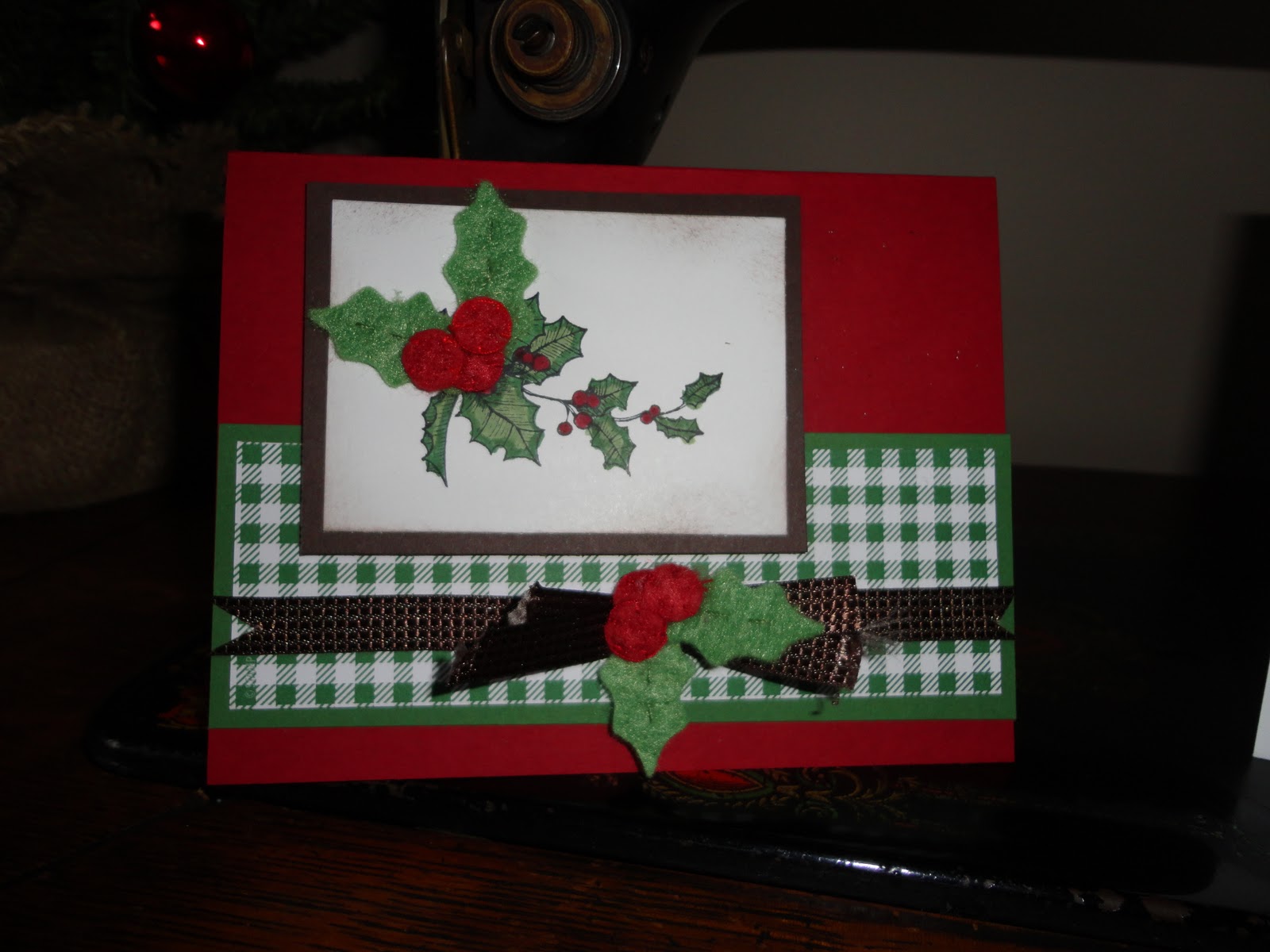 Red Eye Crafts: Bells &amp; Boughs Christmas Card