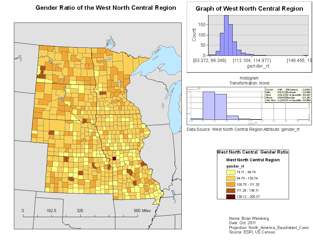 the following maps represents the gender ratio of the united states and the nine sub regions the darker the colors means that there is a higher percentage the following maps represents the gender ratio of the united states and the nine sub regions the darker the colors means that there is a higher percentage