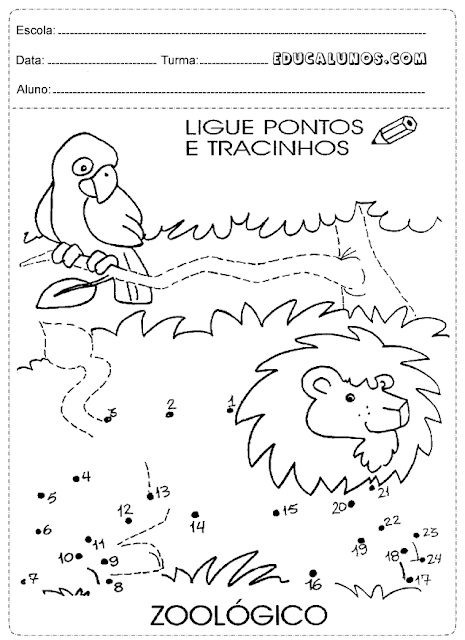 Ligue os pontos e tracinhos