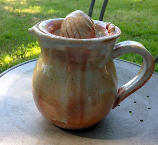 Pottery Mojito Pitcher with Juicer by Future Relics Ceramic Pitcher and Juicer by Lori Buff of Future Relics Gallery