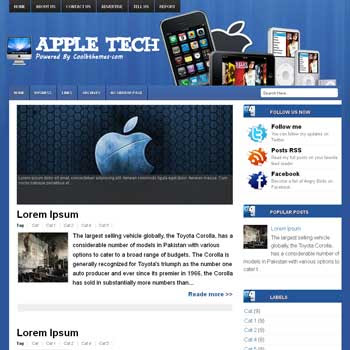 Apple Tech blogger template. template blogspot free