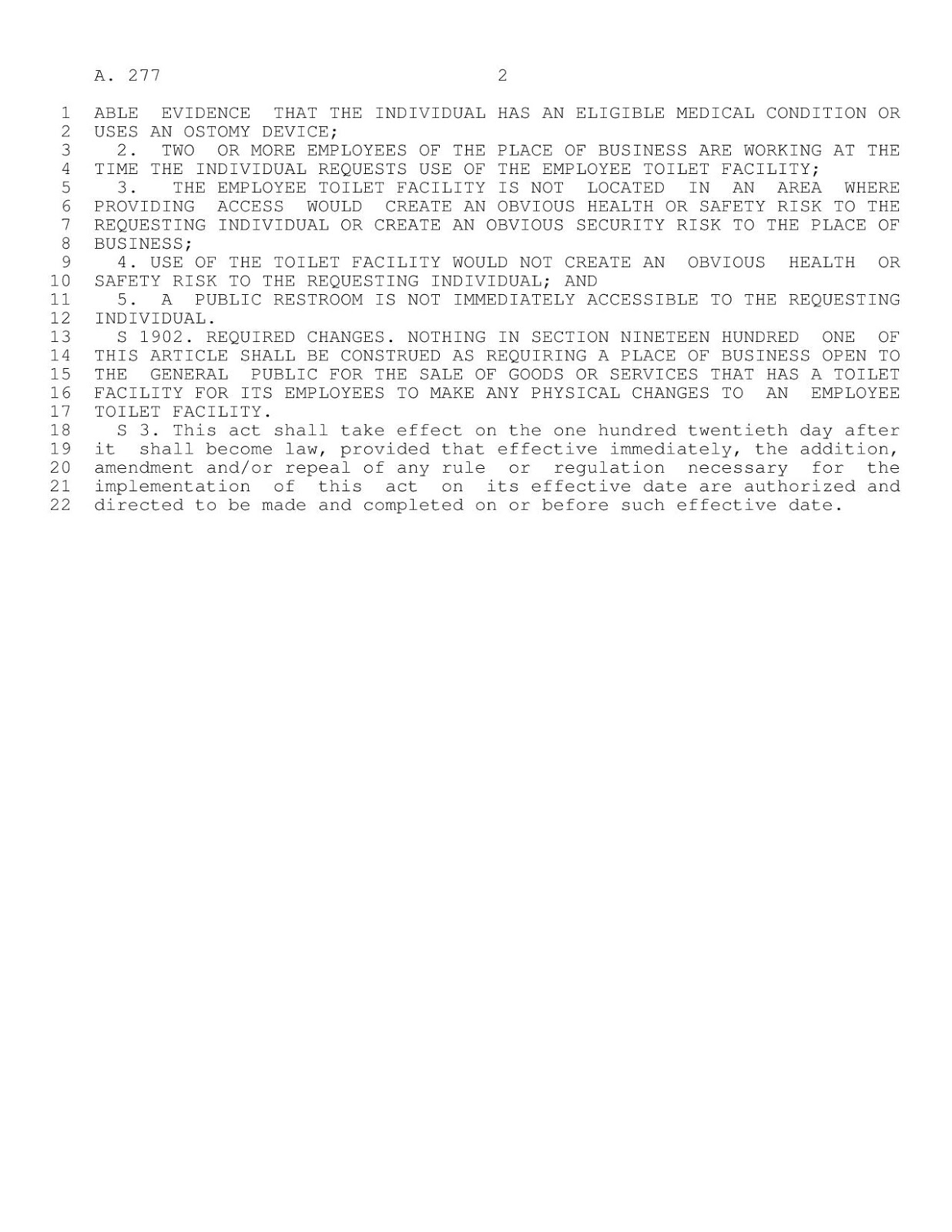 NY State Restroom Access Act The Ally’s Law JCCARES