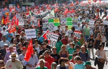 Protesto contra austeridade toma conta de 57 cidades espanholas