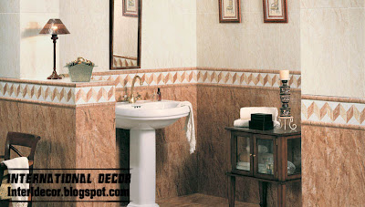 brown bathroom wall ceramic tiles classic design scheme