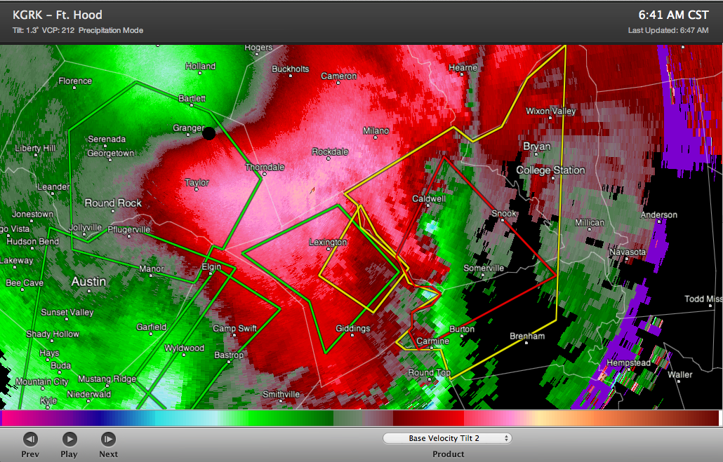 The Weather Centre Tornado Warning (Developing Tornado) Caldwell, Texas