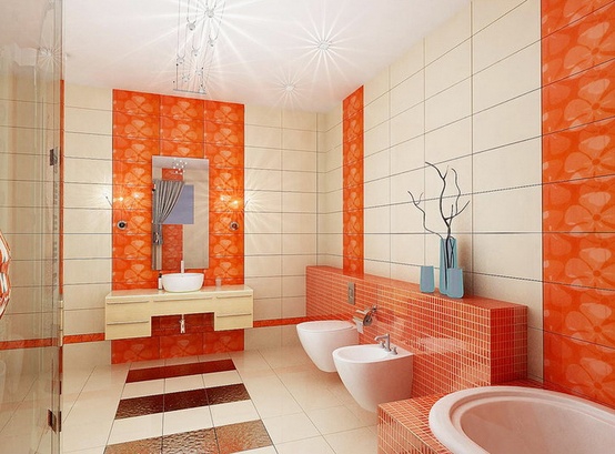 Fotos de baños color naranja - Colores en Casa