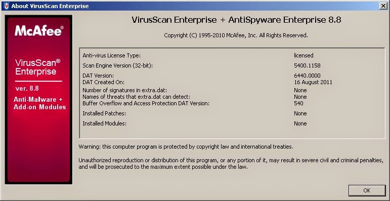 Mcafee virusscan enterprise version
