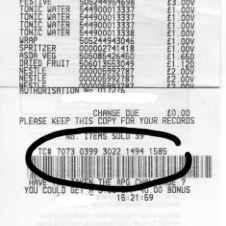 Where to find the barcode on your Asda receipt