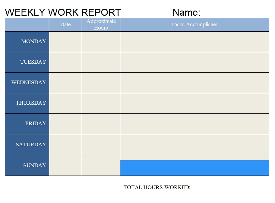 work log template