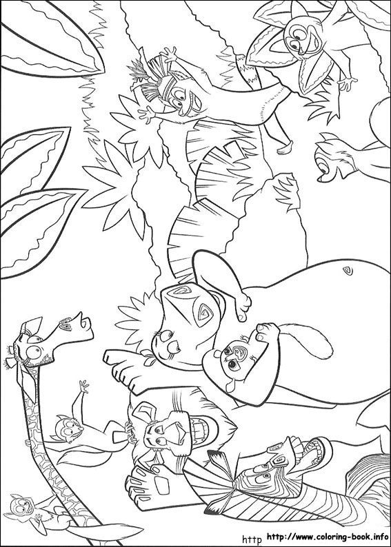Jungle Animals Coloring Pages title=