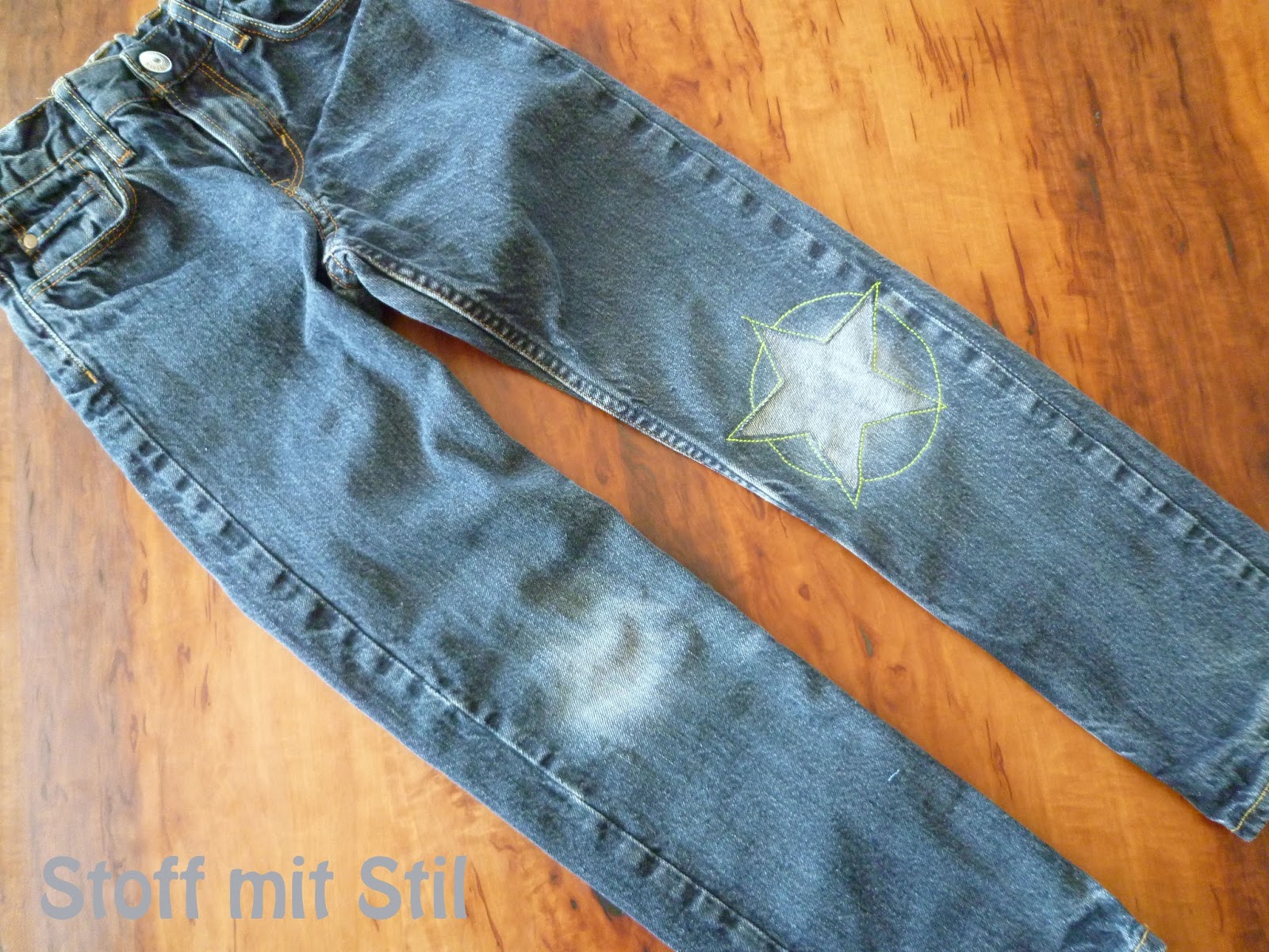 Stoff mit Stil Hosen flicken.....